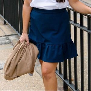 NWT J.Crew Factory Navy Peplum Skirt
